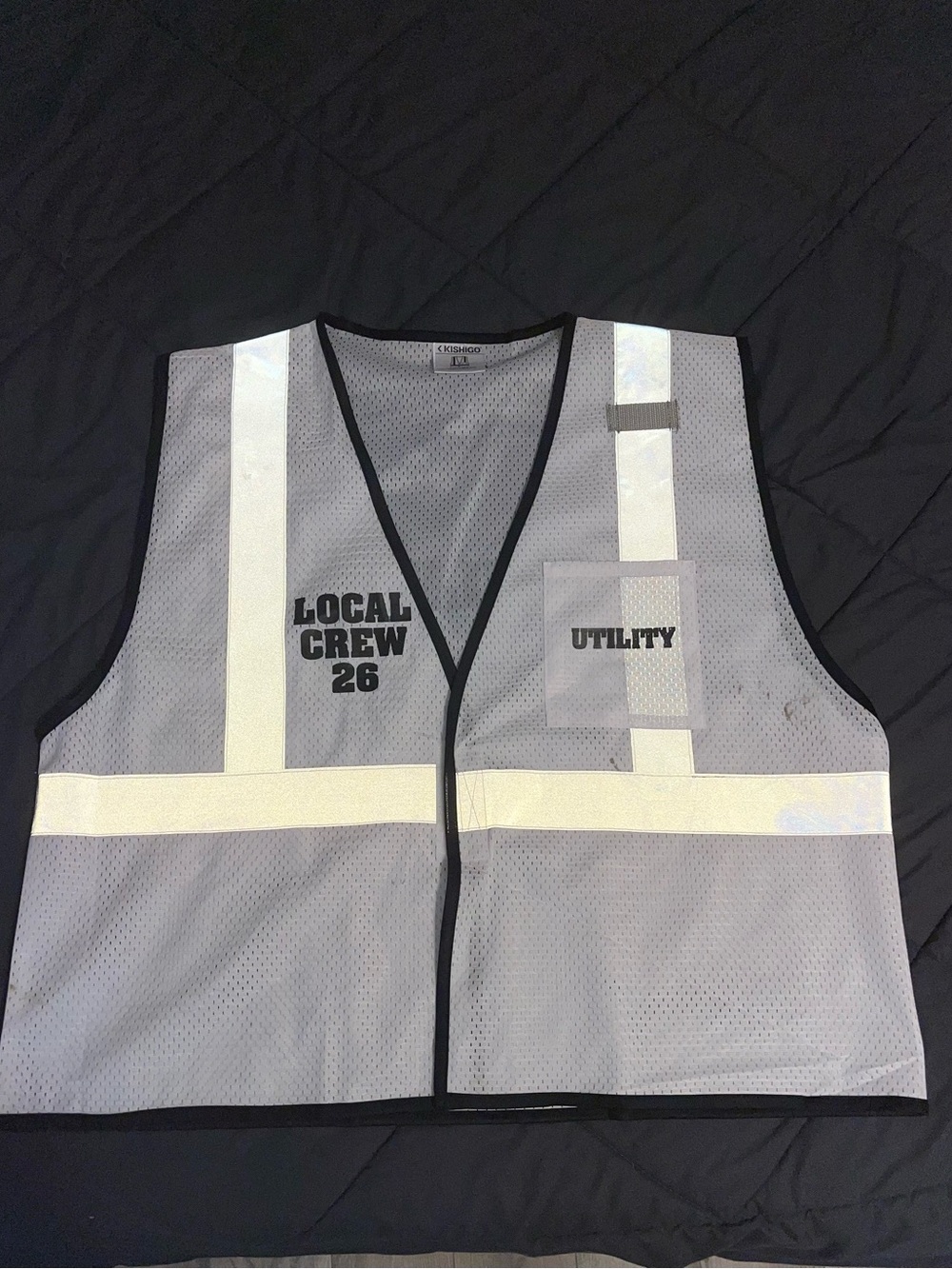 Utility High-Visibility Gray Work Safety Vest - Local Crew 26